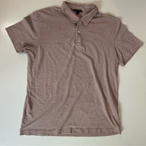Men's Theory Red and White Polo Shirt Soft‎ Cotton Blend SUMMER